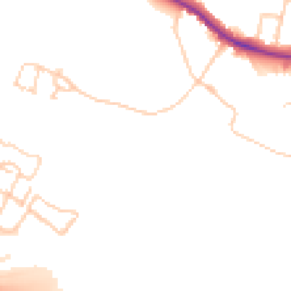 Daytime road noise heatmap for HP11 1DU
