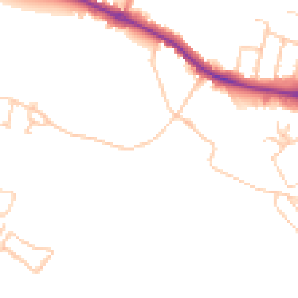 Daytime road noise heatmap for HP11 1DW