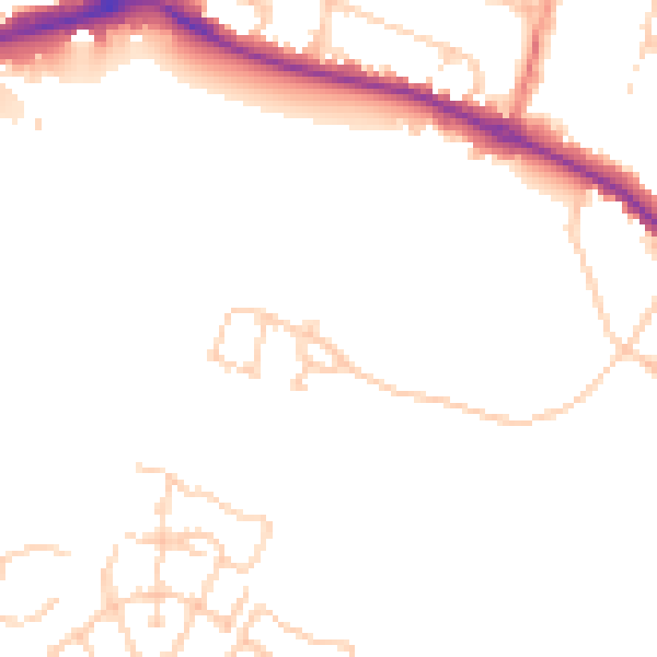 Daytime road noise heatmap for HP11 1DZ