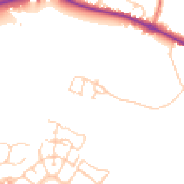 Daytime road noise heatmap for HP11 1EB
