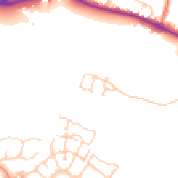 Daytime road noise heatmap for HP11 1ED