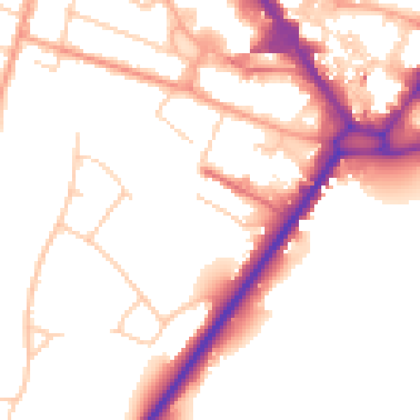 Daytime road noise heatmap for HP11 1FG