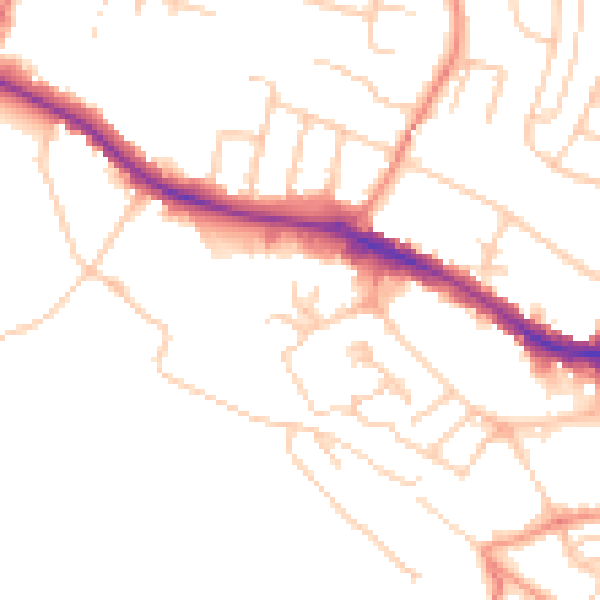 Daytime road noise heatmap for HP11 1FW
