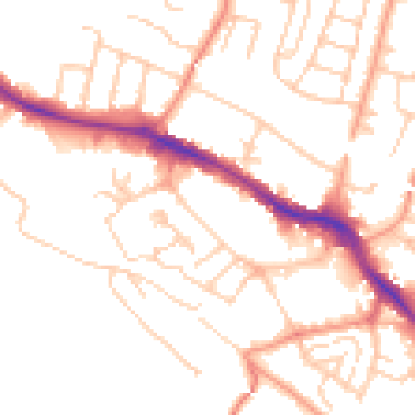 Daytime road noise heatmap for HP11 1GP