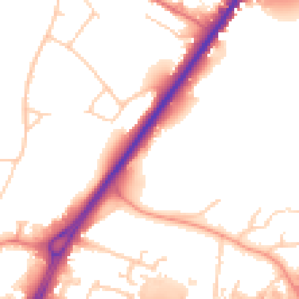 Daytime road noise heatmap for HP11 1GU
