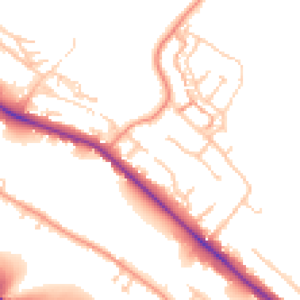 Daytime road noise heatmap for HP11 1JD