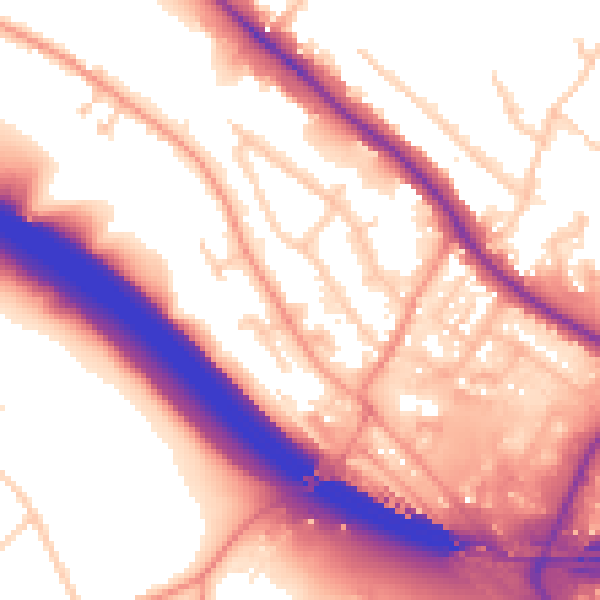 Daytime road noise heatmap for HP11 1JW