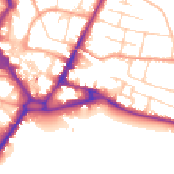 Daytime road noise heatmap for HP11 1NT