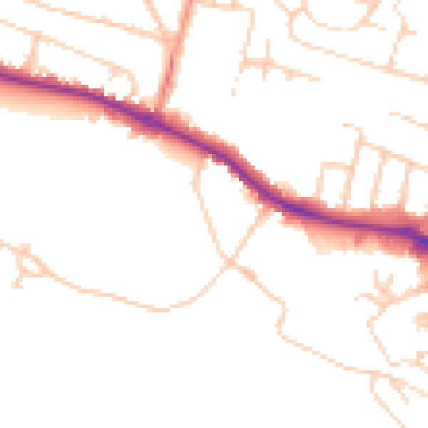 Daytime road noise heatmap for HP11 1QU