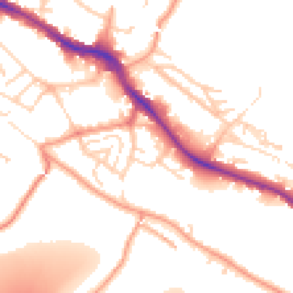 Daytime road noise heatmap for HP11 1RZ