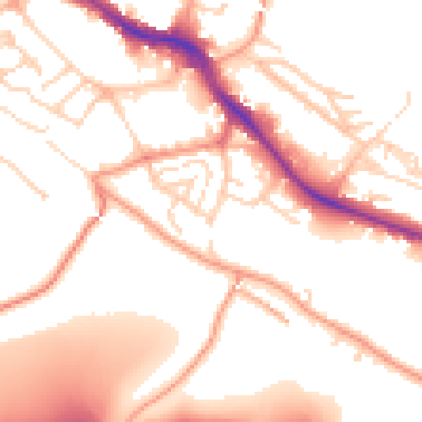 Daytime road noise heatmap for HP11 1SE