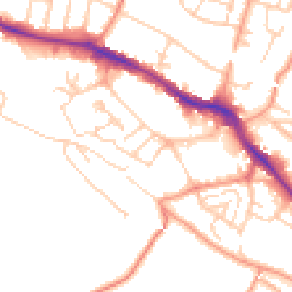 Daytime road noise heatmap for HP11 1SG