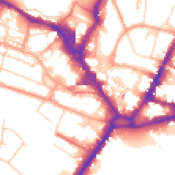 Daytime road noise heatmap for HP11 2AU
