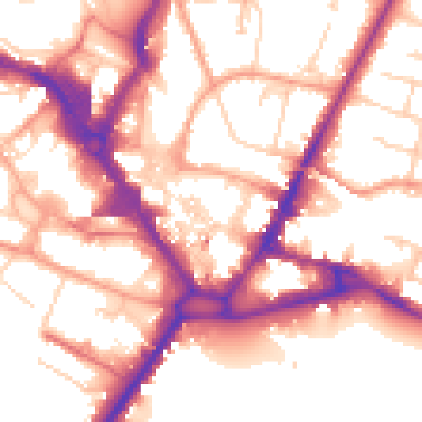 Daytime road noise heatmap for HP11 2AZ