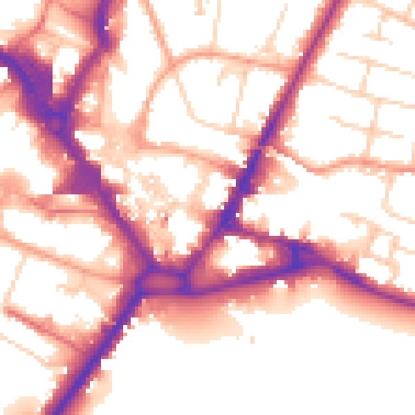 Daytime road noise heatmap for HP11 2BE