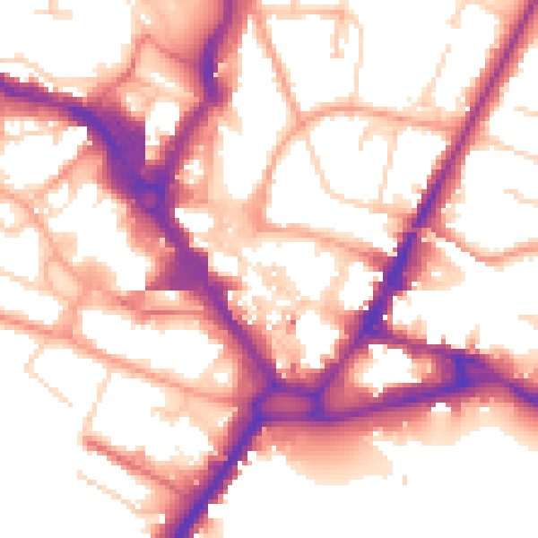 Daytime road noise heatmap for HP11 2BW