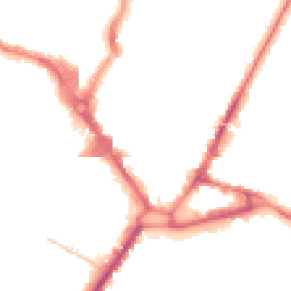 Night-time road noise heatmap for HP11 2BW