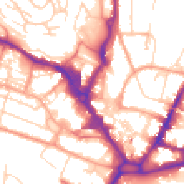 Daytime road noise heatmap for HP11 2DJ