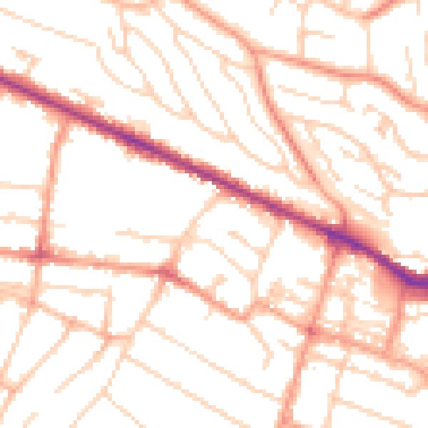 Daytime road noise heatmap for HP11 2FG