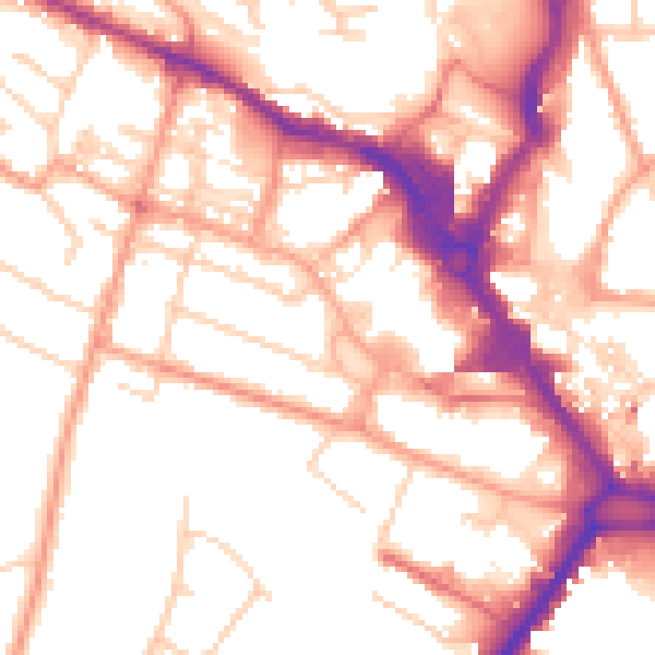 Daytime road noise heatmap for HP11 2FP
