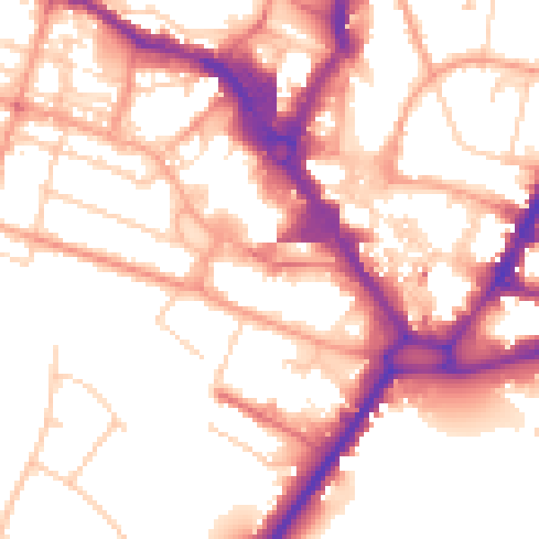 Daytime road noise heatmap for HP11 2FZ