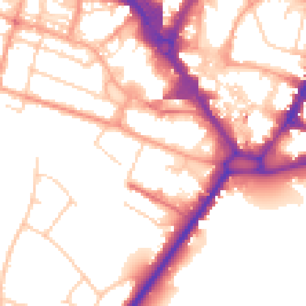Daytime road noise heatmap for HP11 2HJ