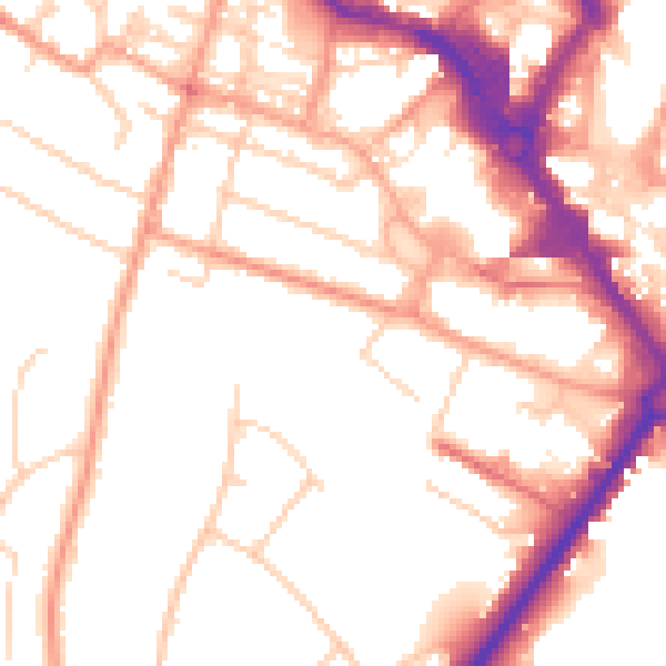 Daytime road noise heatmap for HP11 2JP