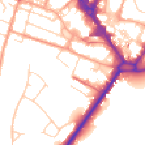 Daytime road noise heatmap for HP11 2LE