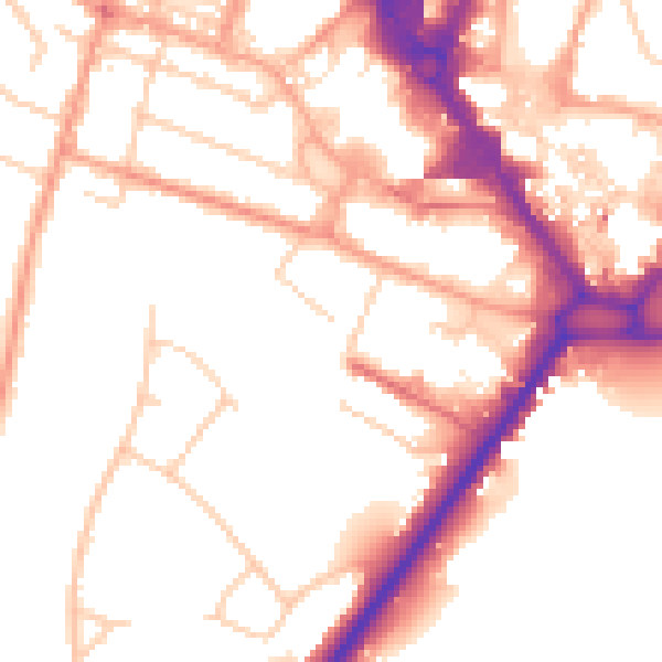 Daytime road noise heatmap for HP11 2LL