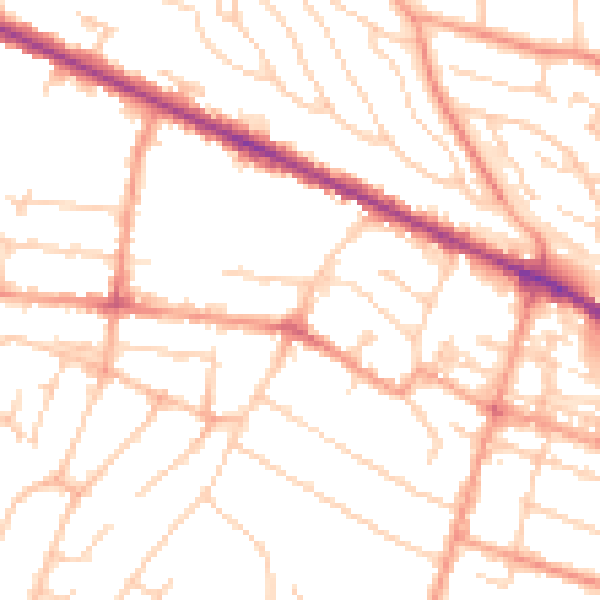 Daytime road noise heatmap for HP11 2NJ