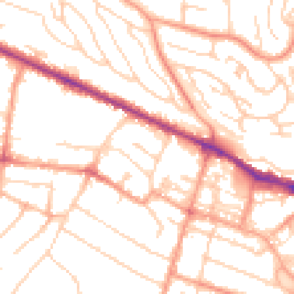 Daytime road noise heatmap for HP11 2NL