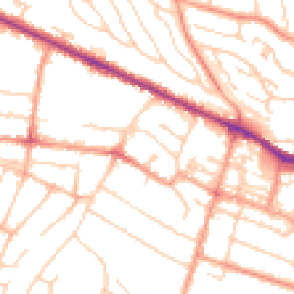 Daytime road noise heatmap for HP11 2PG