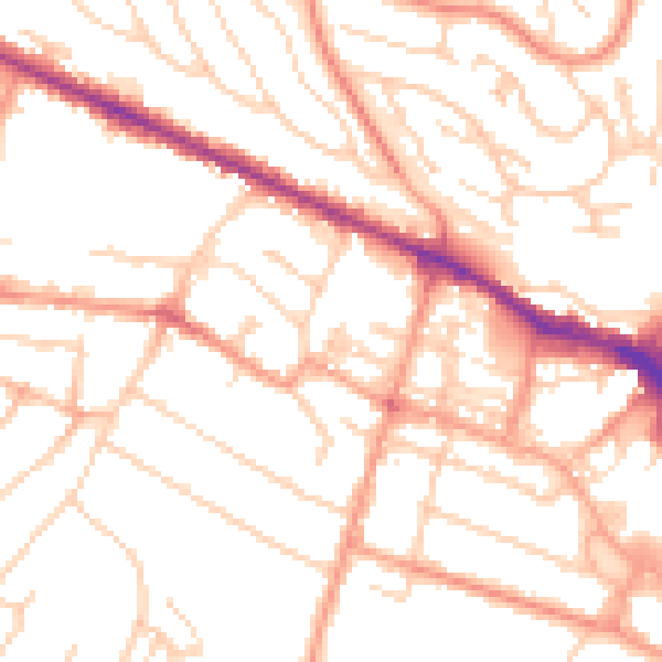Daytime road noise heatmap for HP11 2QS