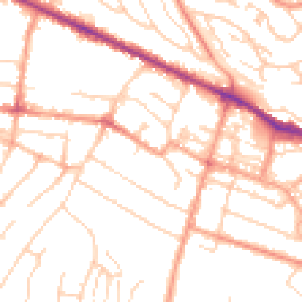 Daytime road noise heatmap for HP11 2RA