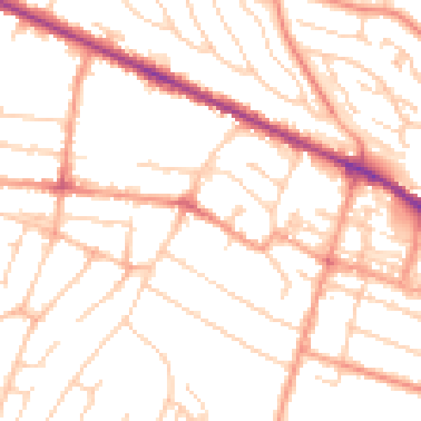 Daytime road noise heatmap for HP11 2RL