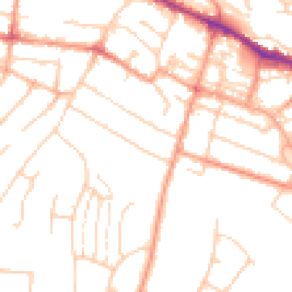Daytime road noise heatmap for HP11 2SS