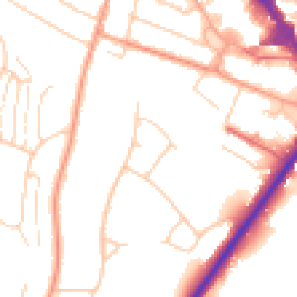 Daytime road noise heatmap for HP11 2UJ