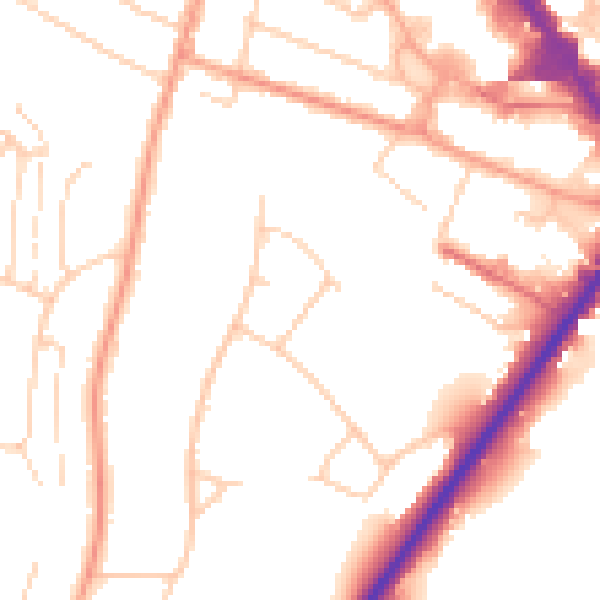 Daytime road noise heatmap for HP11 2UN