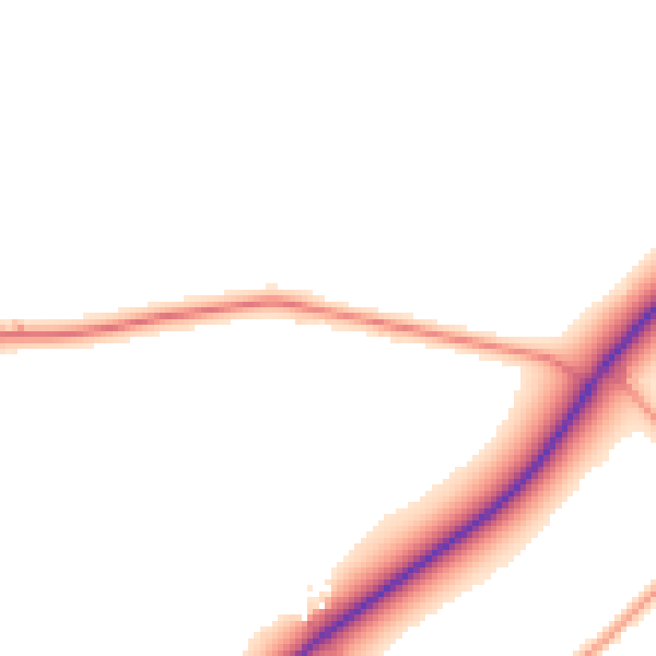 Daytime road noise heatmap for HP18 0AB