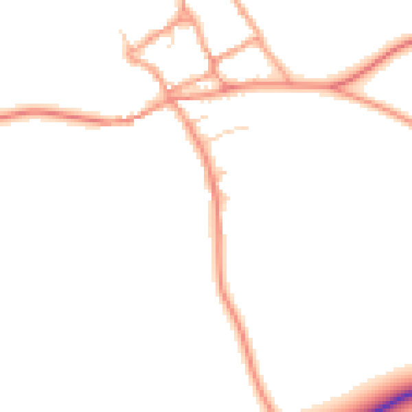 Daytime road noise heatmap for HP18 0AG