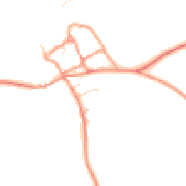 Daytime road noise heatmap for HP18 0AJ