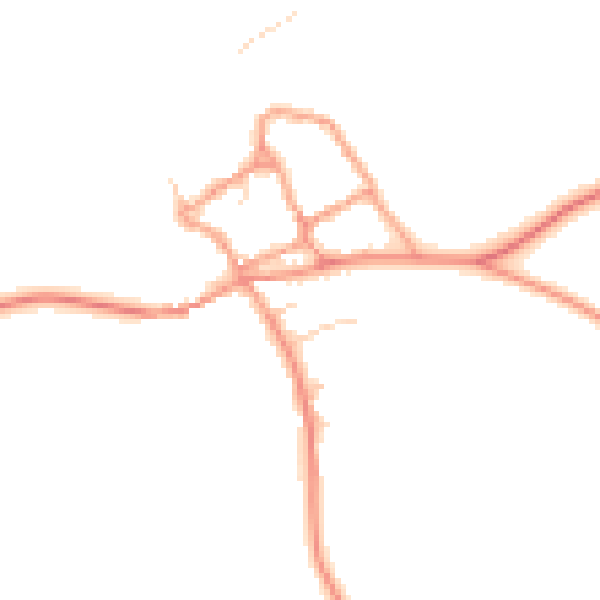 Daytime road noise heatmap for HP18 0AL