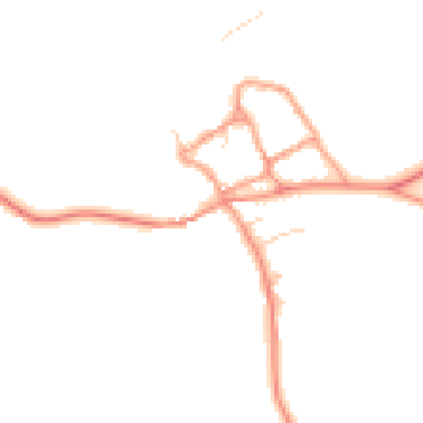 Daytime road noise heatmap for HP18 0AN