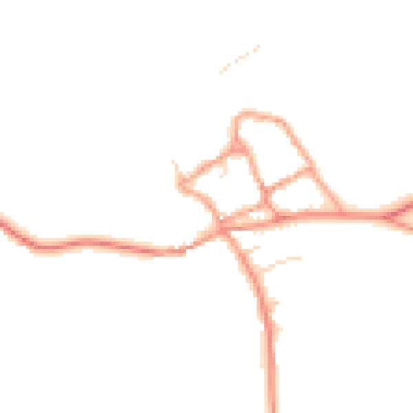 Daytime road noise heatmap for HP18 0AP
