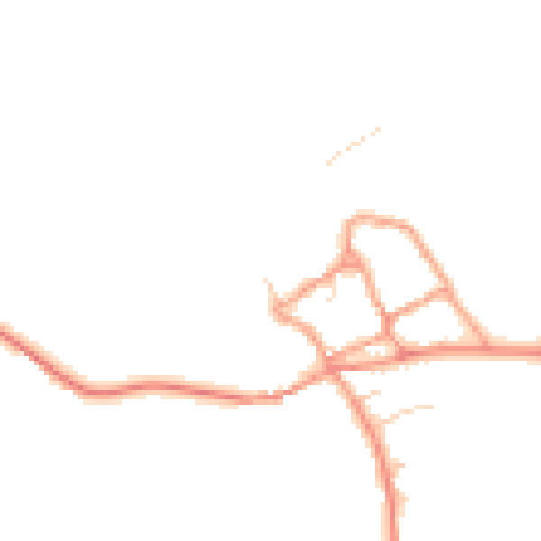 Daytime road noise heatmap for HP18 0AR