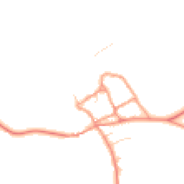 Daytime road noise heatmap for HP18 0AS