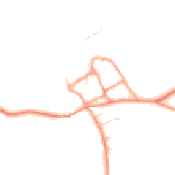 Daytime road noise heatmap for HP18 0AT