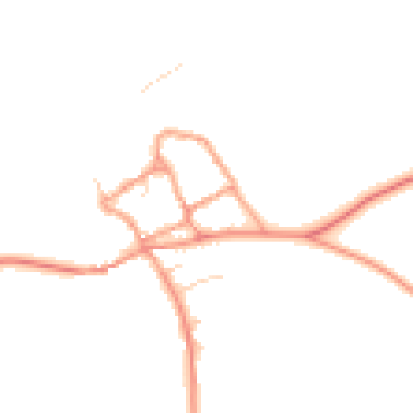 Daytime road noise heatmap for HP18 0AZ