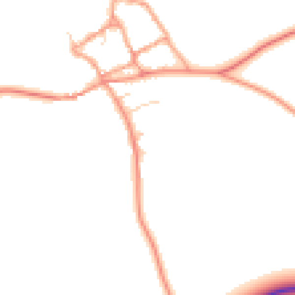 Daytime road noise heatmap for HP18 0BH