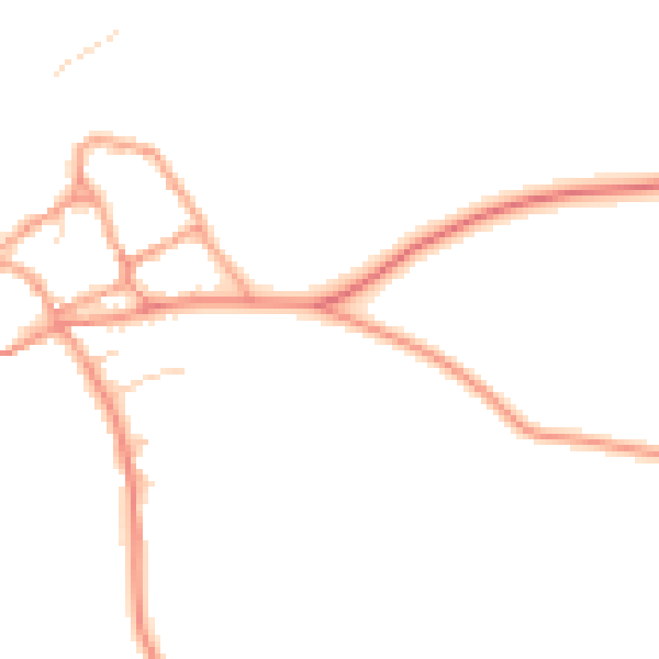 Daytime road noise heatmap for HP18 0BQ